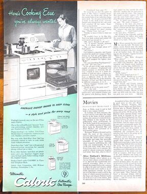 Vtg Aqua Caloric Gas Range Stove Print Ad Advertisement 1940s Kitchen